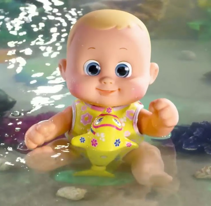 Плавающая кукла Bouncin' Babies с дельфином, 35 см