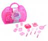 Игровой набор посуды в корзинке, розовый, 12 предметов