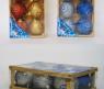 Новогодний набор из 6 елочных шаров с блестками и узором, 6 см