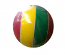 Полосатый лакированный мяч, желто-зеленый, 15 см