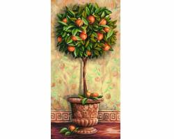 Раскраска по номерам "Апельсиновое дерево", 40 х 80 см