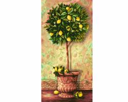 Раскраска по номерам "Лимонное дерево", 40 х 80 см