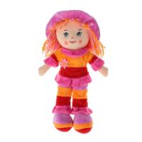 Мягкая игрушка кукла "Девочка" с цветочком на груди, 35 см