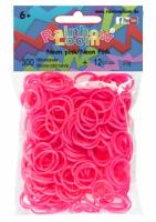 Резиночки для плетения браслетов Rainbow Loom Неон, розовые