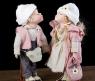 Набор из 2 коллекционных керамических кукол "Парочка поцелуйчик. Осенняя прогулка", 30 см