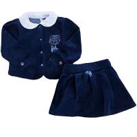 Комплект детской одежды "Реверанс" - Жакет и юбочка, сине-белый, р. 74