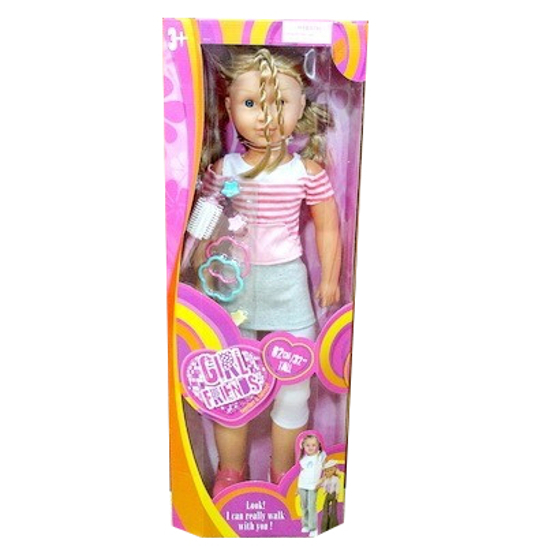 Кукла с аксессуарами для укладки волос (ходит), в розовой кофточке, 82 см