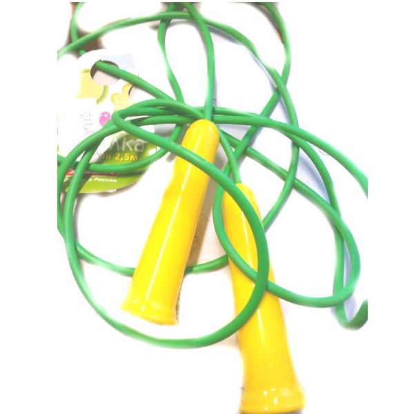 Спортивная скакалка, желто-зеленая, 2.5 м