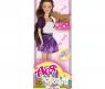 Кукла "Ася" - Шатенка в фиолетовой юбке на прогулке с щенком, 28 см