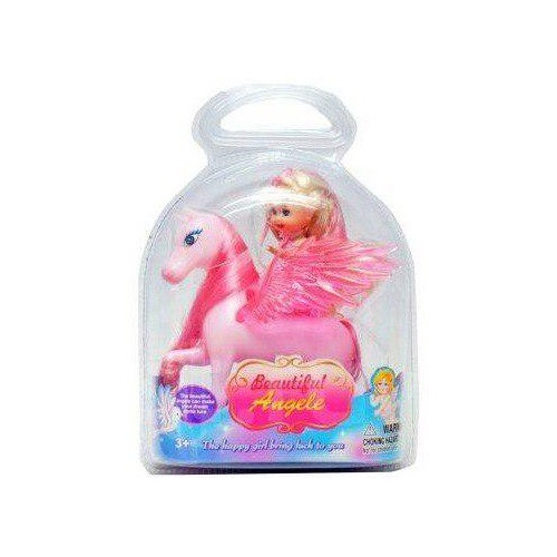 Кукла на крылатом коне Beautiful Angel, розовая, 9 см
