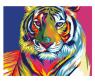Раскраска по номерам “Радужный тигр” на холсте, 30 x 21 см