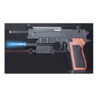 Пневматический пистолет с лазерным прицелом, фонариком и пульками
