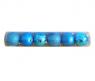 Новогодний набор из 6 елочных шаров с узором в тубе, голубой, 8 см