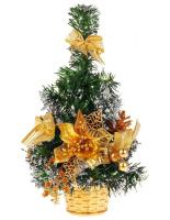 Новогодняя елочка с золотистыми украшениями, 20 см