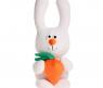 Мягкая игрушка "Зайка с морковкой", белый, 38 см