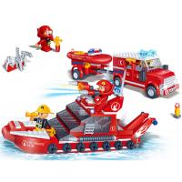 Конструктор "Пожарная команда: катер и джип", 392 детали