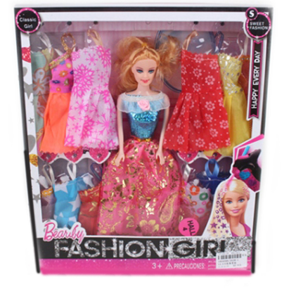 Кукла с набором платьев Fashion Girl, 29 см
