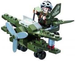 Пластиковый конструктор "Военный самолет с фигуркой", 50 дет.