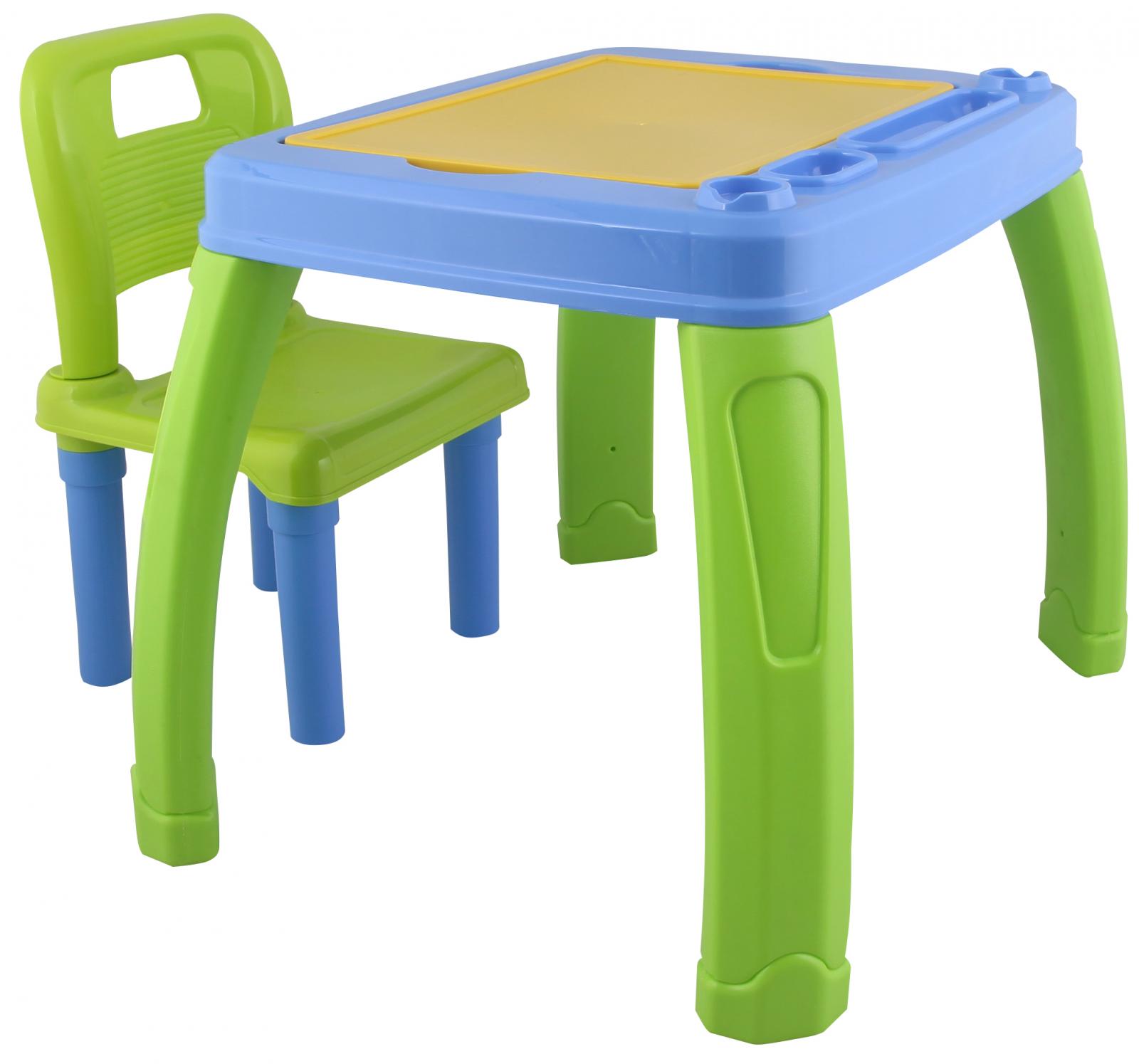 Детский пластиковый стол и стул