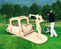 Сборная деревянная модель "Игрок в гольф"