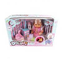 Игровой набор Doll Toys - Пупс (звук, пьет, писает), 8 предметов, 40 см