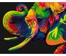 Раскраска по номерам на картоне "Радужный слон", 16.5 х 13 см