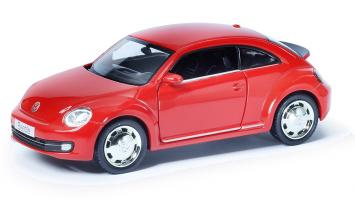 Металлическая инерционная машина Volkswagen New Beetle 2012, красная, 1:32