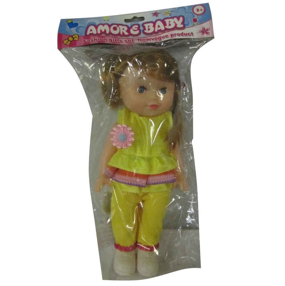Кукла Amore Baby в желтом костюмчике, 23 см