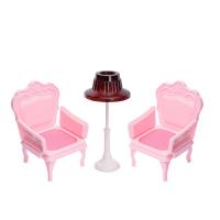 Мебель для куклы "Кресла с торшером", розовая