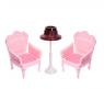 Мебель для куклы "Кресла с торшером", розовая