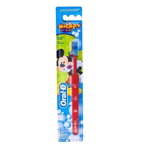 Зубная щетка Oral-B для детей - Mickey for Kids 20, красная, мягкая