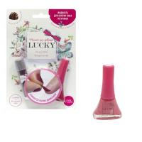 Набор косметики Lucky - Шоколадный бальзам для губ и лак розовый перламутр