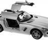 Машина р/у Mercedes-Benz SLS (на бат., свет, звук), с рулем, серебристая, 1:14