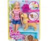 Игровой набор "Барби" - Кукла блондинка и собака с новорожденными щенками