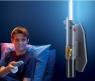 Меняющий цвет светильник на ИК-управлении Star Wars "Световой меч" (звук)