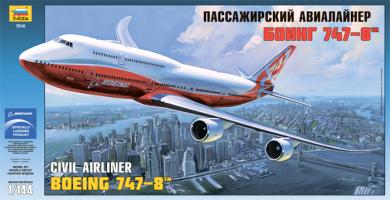 Модель для сборки "Пассажирский самолет "Боинг 747-8", 1:144
