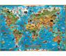 Детская настольная карта мира "Животные"