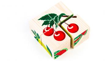 Набор кубиков "Сложи рисунок" - Фрукты-ягоды