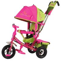 Трехколесный велосипед Beauty с ручкой, розово-зеленый