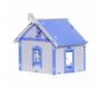 Кукольный деревенский домик "Маруся" с мебелью, бело-синий