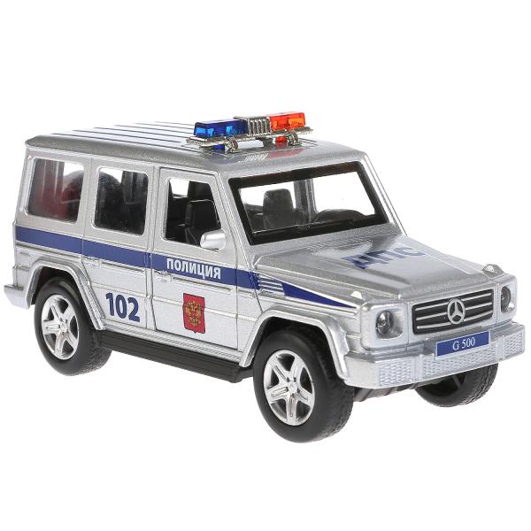 Металлическая инерционная машина Mercedes-Benz G-class - Полиция (свет, звук), 12 см