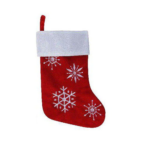 Носок с узором для новогоднего подарка, красный, 46 см