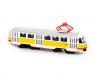 Инерционный трамвай "Автопарк" - Tatra T3SU, белый с желтой полосой, 1:87