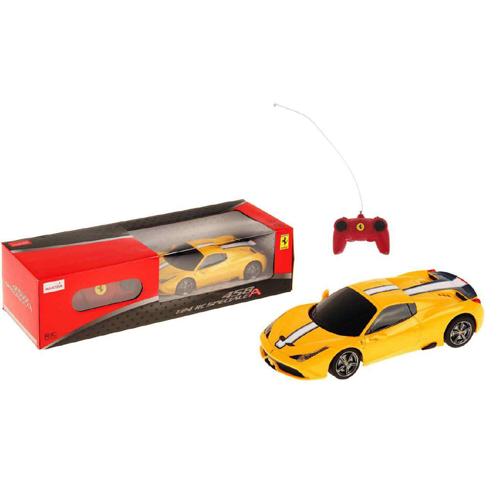 Машинка на р/у Ferrari 458 Speciale A (на бат.), желтая, 1:24