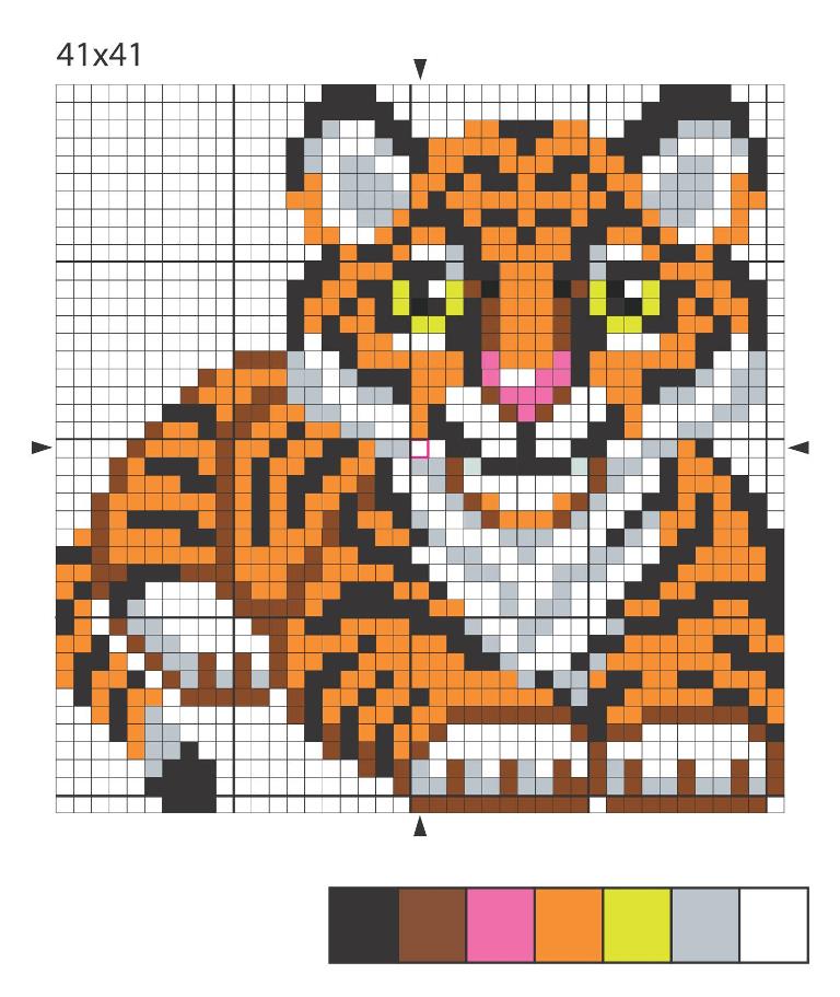 Схемы вышивки Тигра крестом: 40 новогодних схем 2022