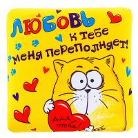 Мягкая игрушка подушка - антистресс Котэ "Любовь к тебе меня переполняет!"