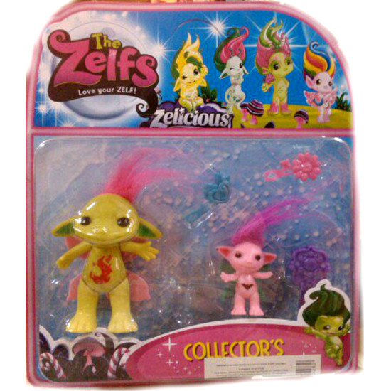 Игровой набор из 2 фигурок с аксессуарами The Zelfs, желто-розовый