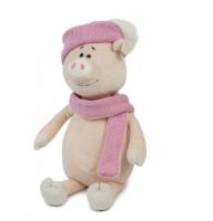Мягкая игрушка "Свинка Глаша" в шапке и шарфе, 22 см