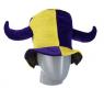 Шутовская шляпа с двумя рогами, желто-фиолетовая