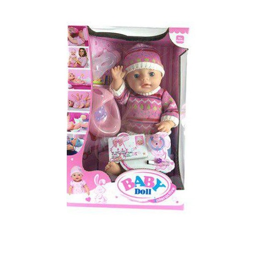 Интерактивный пупс Baby Doll (пьет, писает), в розовом, 35 см